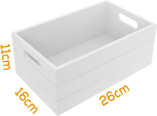 Orion Bamboo White Storage Basket 26x16x11cm Orion Bamboo White Storage Basket 26x16x11cm