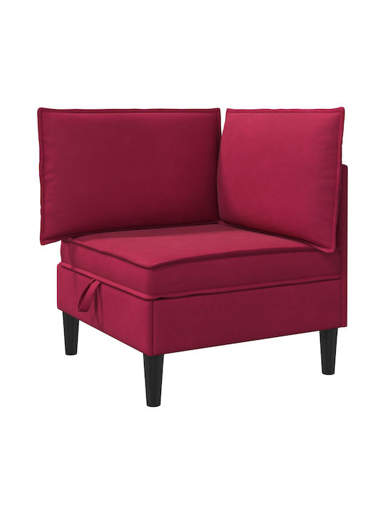 Ecksofa Samt mit Stauraum Rot 210x140x82cm
