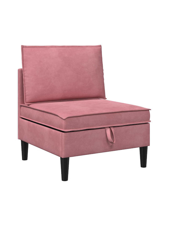 Ecksofa Samt mit Stauraum Rosa 210x140x82cm
