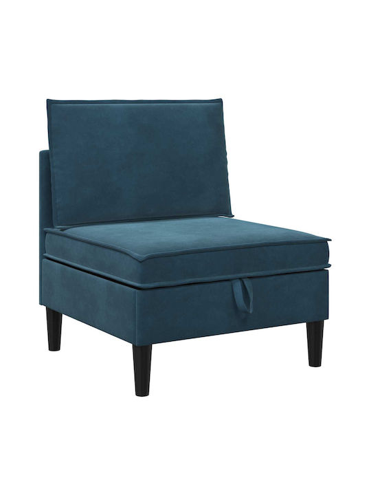 Ecksofa Samt mit Stauraum Blau 280x140x82cm