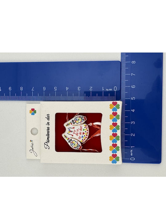 Brosa Mică Mărțișor În Cutie Design Jolie Mesaj Dimensiune 2.5-3 Cm Material Metal Model Ie Tradițională Românească