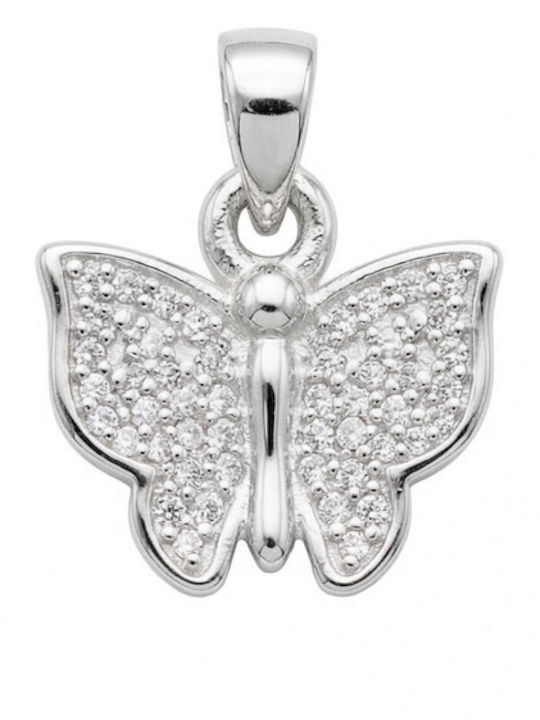 Pandantiv Argint 925 Jolie Argint Femei Mini Fluture Design Zircon 0.7 G Design Elegant Fin Culoarea Argintie