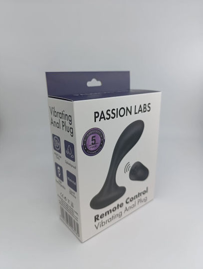 Passion Labs Анален Щепсел с Възможност за Безжична Работа и Вибрация Черен