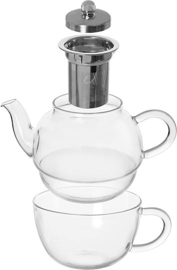 Orion Сет За Чай С Чаша И Филтър Стъклен Прозрачен 350ml 2 Броя