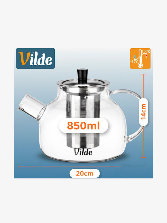 Vilde Vilde Teekanne mit Filter Glas Transparent 850ml