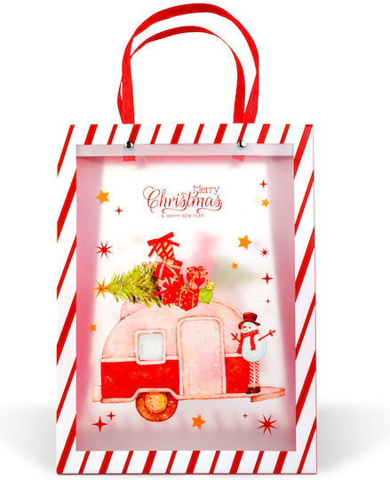 Alista Home Geantă Transparentă din Plastic pentru Cadou Tematică Crăciun 25x11x32 cm