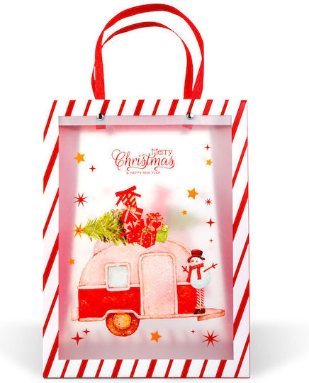 Alista Home Geantă Transparentă din Plastic pentru Cadou Tematică Crăciun 24x9.5x19.5cm