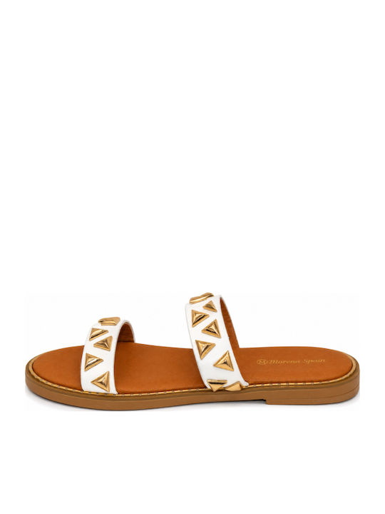 Damen Flache Sandalen Weiß SM-MRS-F14-26SA-Weiß