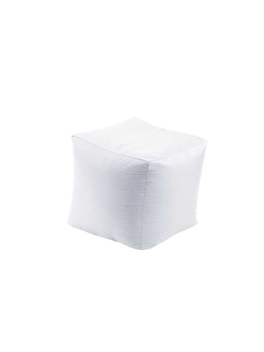 Πολυμορφικό Πουφ Σκαμπό Αδιάβροχο White 45x45x45cm
