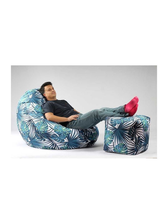 Multifunctional Bean Bag Chair Waterproof Tropical Leaves 45x45x45cm