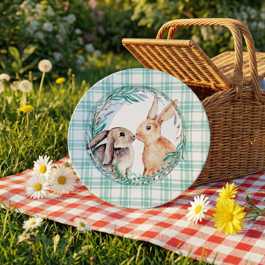 Metal Easter Tray Bunny Pattern 33 Cm