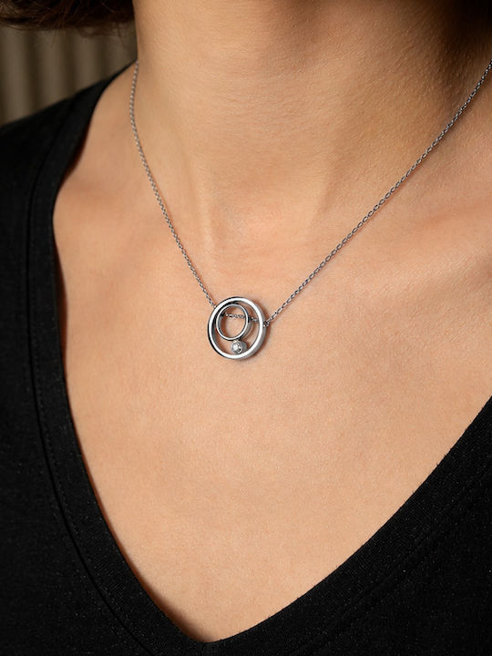 Theodora's Jewellery Necklace Made of Steel JT-K23100-Silver