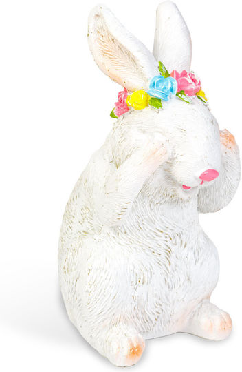 Easter Decoration Bunny 2 Models 7.5x7.2x14.5 Cm White Plaster