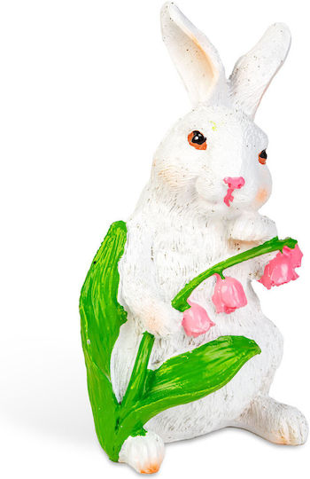 Easter Decoration Bunny 2 Models 7.5x7.2x14.5 Cm White Plaster