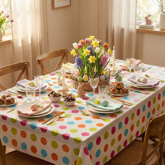 Easter Tablecloth 132x178 Cm Flannel Washable Festive Table Decor Indoor Outdoor