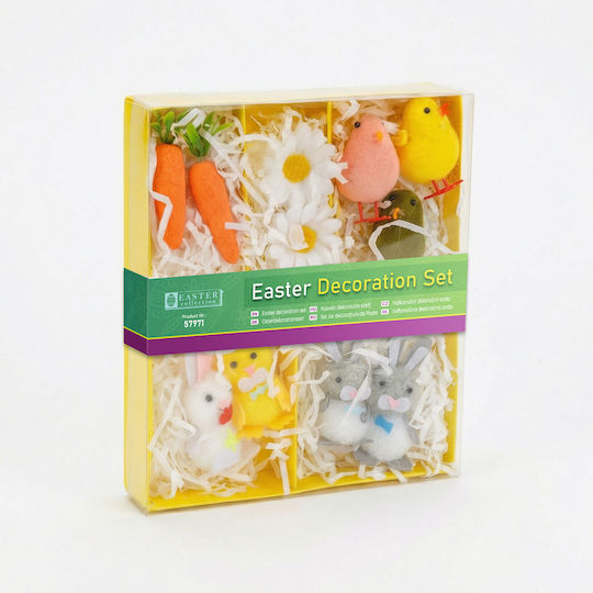 Osterdekorationen & Ornamente Set Mischung Kaninchen Küken Karotte Blumen 2 Modelle
