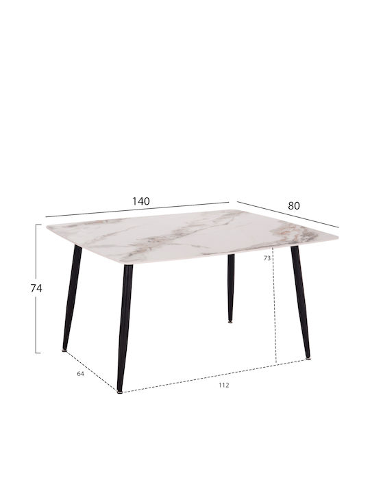 Esszimmermöbel-Set mit 4 Stücken 80x140cm