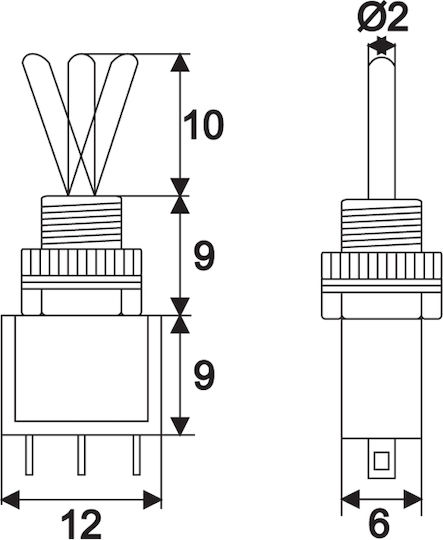 Set 5 Ein-Aus-Schalter 250V 3A Mini Hebelschalter 3 Pins 5 Stück