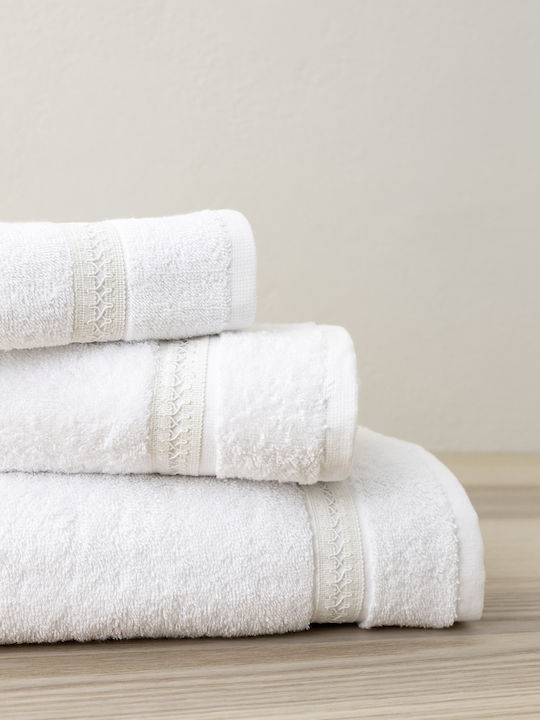 Nima Bath Towels Set 3 Pieces Aveline White Weight 450gr/m²
