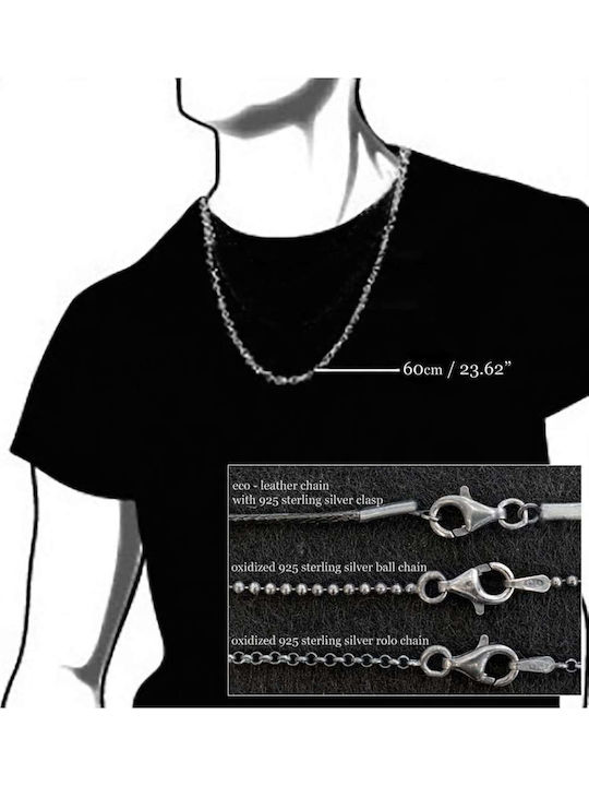 Halskette Herren Vintage Mikrofon Handgefertigt Silber 925 Lederband