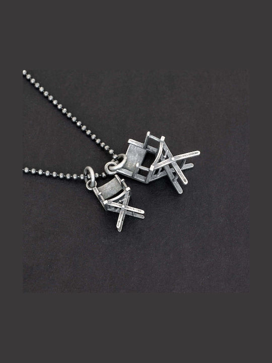 Men's Pendant Director's Chair Handmade Silver 925 Chain Roll 55cm