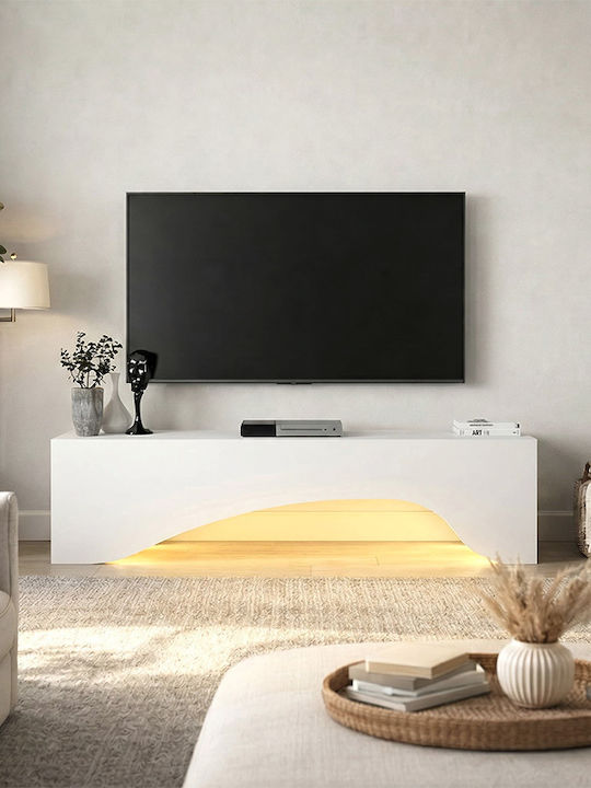 Έπιπλο Τηλεόρασης Mara με Φωτισμό LED Λευκό Μ150xΠ31.4xΥ40cm