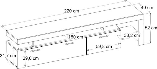 Dulap TV Acnes Travertine 220x40x52cm