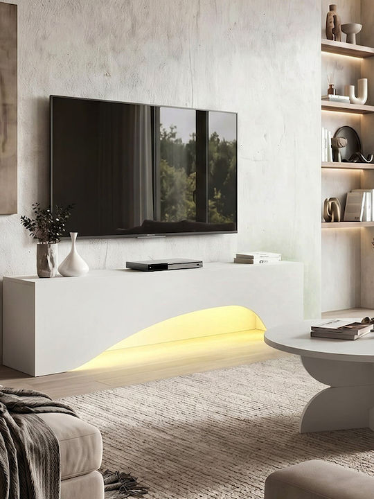 Έπιπλο Τηλεόρασης Mara με Φωτισμό LED Λευκό Μ150xΠ31.4xΥ40cm