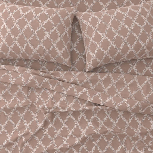 Astron Italy Lucia Σετ King Size 4τμχ 260x280εκ. με Λάστιχο Chocolat