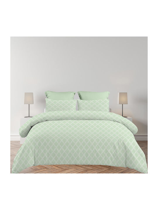 Astron Italy Lucia Σετ Σεντόνια King Size με Λάστιχο 260x280εκ. Olive (4τμχ)
