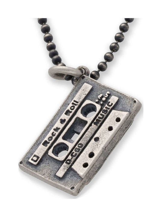 Men's Pendant Casette Handmade Silver 925 Chain Roll 50cm