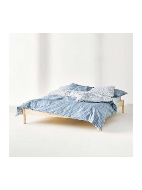 Kentia Kivo Bed Sheets Set Double 240x270cm Blue (4pcs)