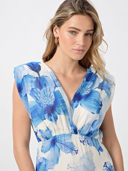 Summer Maxi Dress with Slit Sky Blue