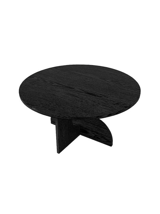 Round Side Table Mara Wooden Sencron Black W75xL75xH36.8cm