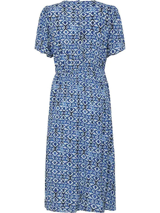Καλοκαιρινό Midi Φόρεμα Sodalite Blue Ikat