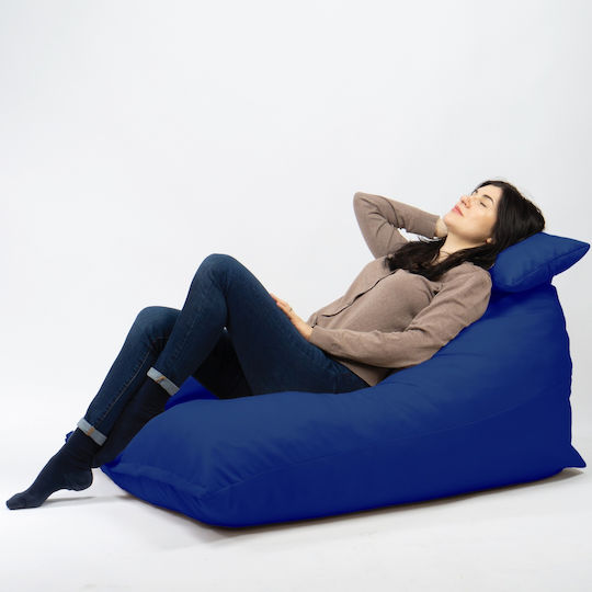 Fotolii Puf Bolster Impermeabil Albastru Regal 130x100x80cm
