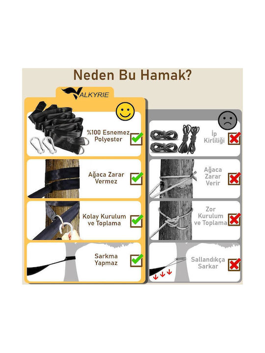 SteweHome Αιώρα Διπλή Υφασμάτινη Μπλε 260x150εκ.