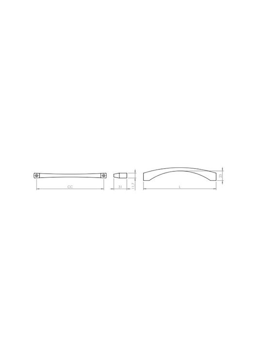 Finetto Möbelgriff aus Hölzernes Anna mit Lochabstände 96mm 273-UPR0006#96