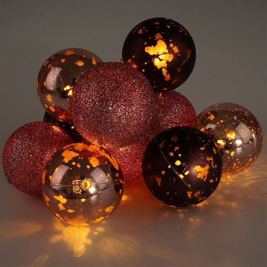 10 LED Weihnachtsbeleuchtung Lila Batteriebetriebene in Reihe