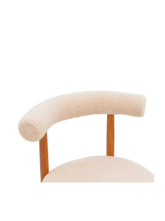 Fenza Dining Chair With Beige Fabric Upholstery 60x54x75cm