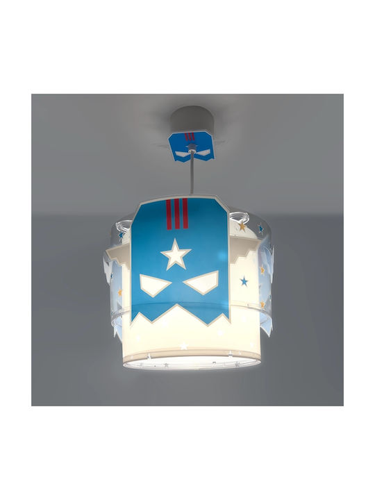 Ango Single-Light Kids Ceiling Light Hanging Made of Plastic 15W with E27 Base Blue 26x25cm