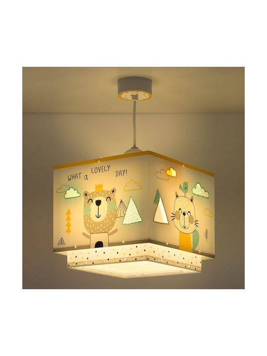 Ango Hello Little Single-Light Kids Ceiling Light Hanging Made of Plastic 15W with E27 Base 24x24cm
