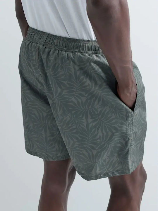 Men's Swim Shorts Green with Patterns