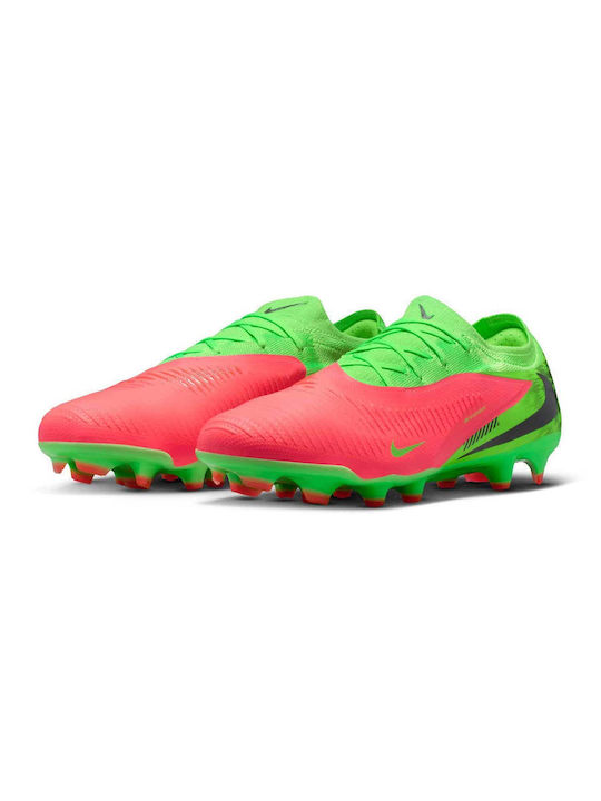 Nike Phantom 6 Low Pro Erling Haaland Football Shoes with Cleats FG Hot Punch / Green Strike / Black