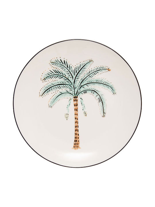 S-d Palm Dessert Plate Porcelain Green Diameter 19cm