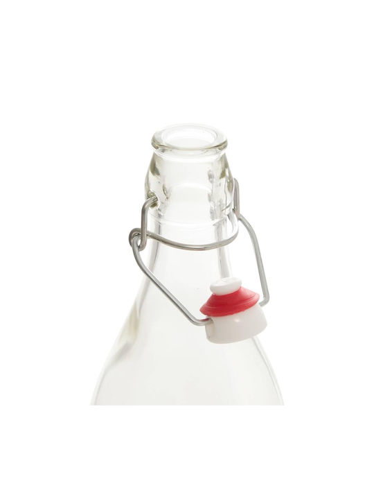 Glass Water Bottle With Screw Lid Transparent 1000ml