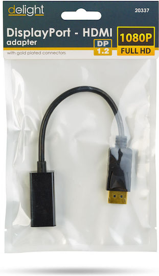 Adaptor DisplayPort La HDMI Full HD 1080p 25cm Audio Video Negru