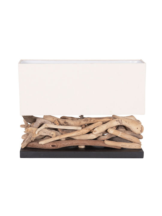 HomeMarkt Twiggy Metal Table Lamp for E27 Socket with White Shade and Brown Base
