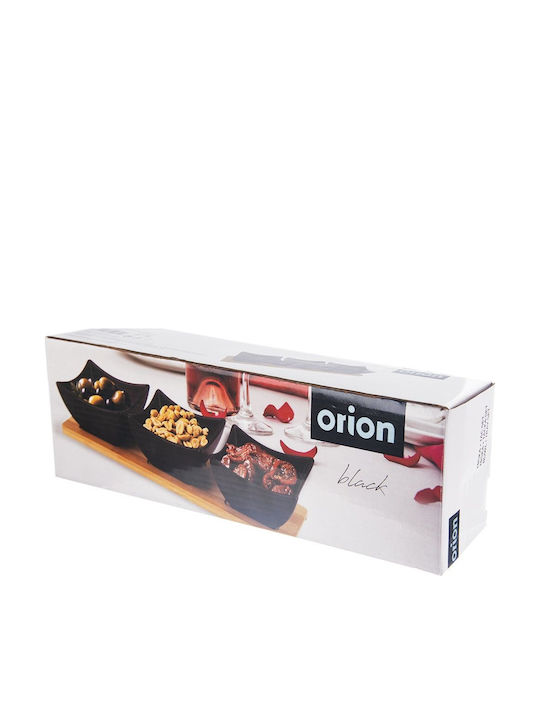 Orion Dessert Tower Stand with Base Made of Black Porcelain W31.5xL10xH6.5cm 4 Pieces