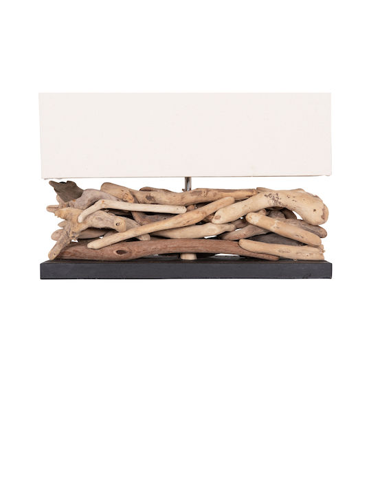 HomeMarkt Twiggy Metal Table Lamp for E27 Socket with White Shade and Brown Base